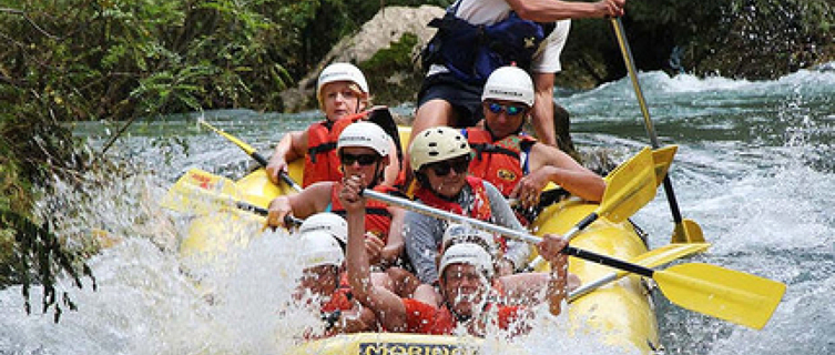 Rafting down the Cetina River near Split, Croatia