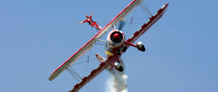 Test your balance on the wings of a plane