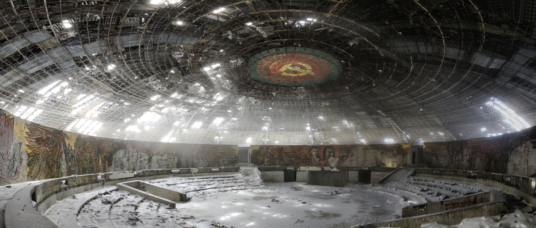 The main room in Buzludzha reeks of opulence left to rot