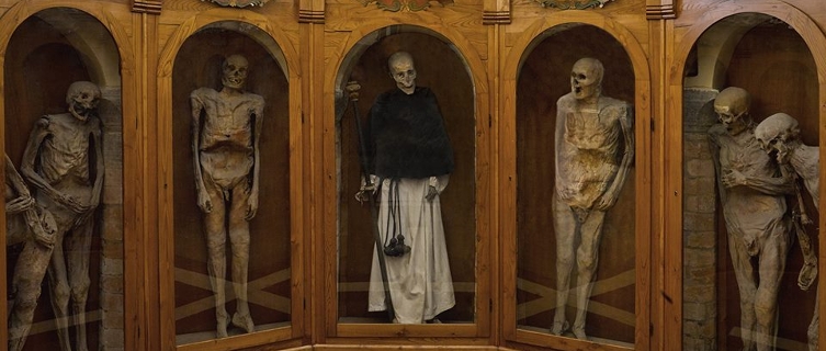 The mummified skeletons of Urbania’s Church Of The Dead
