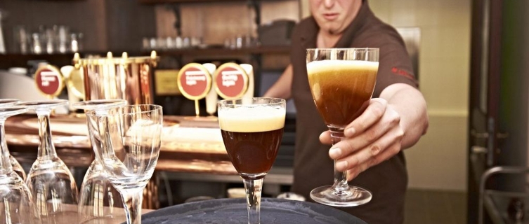 Brewmaster, Robert Maňák, pours another round at U Tri Ruzi