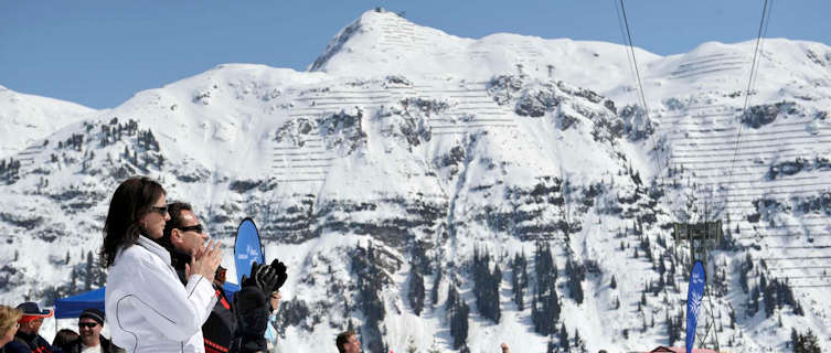 Watching the skiiers at Lech