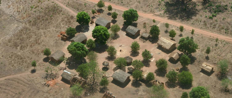 Aerial view of a village, CAR