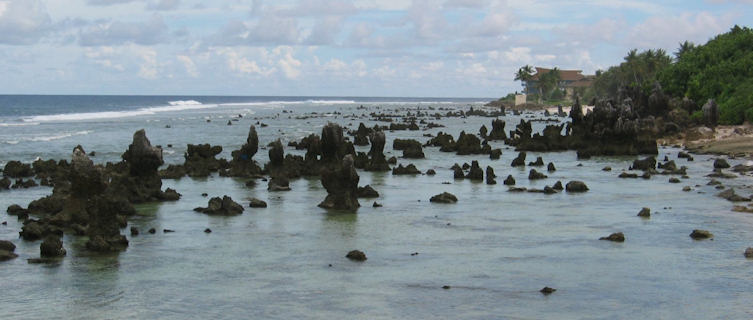 Rocky coasline of Nauru