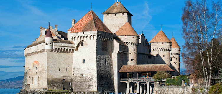 Swiss castle on Lake Geneva