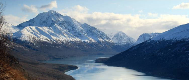 View of Eklutna Lake from the Twin Peaks trail, Alaska