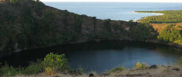Volcanic crater turned lagoon, Grand Comore